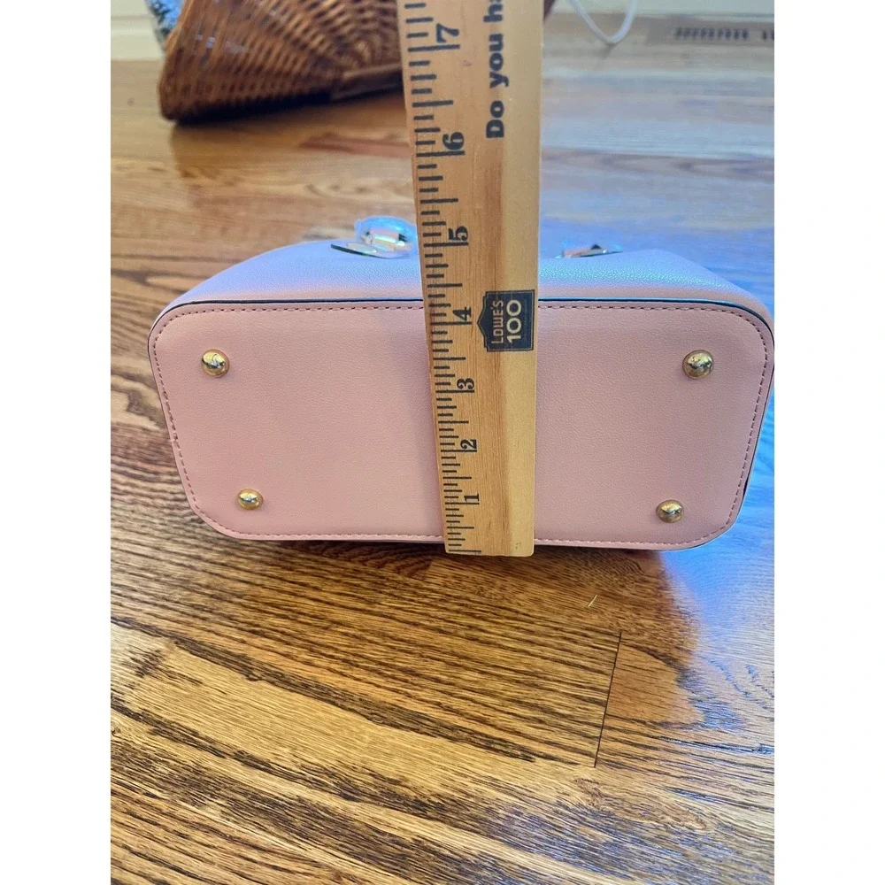 La Terre Satchel Crossbody Bag Womens Small Pink New Vegan Leather Gold Hardware